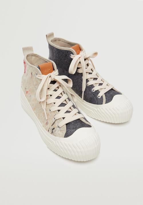 MANGO - Cala contrast sole sneaker - light beige