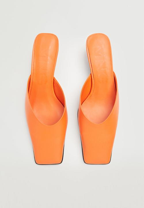 MANGO - Luz leather heel mule - orange
