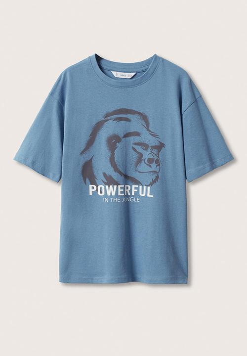 MANGO - T-shirt wild - medium blue