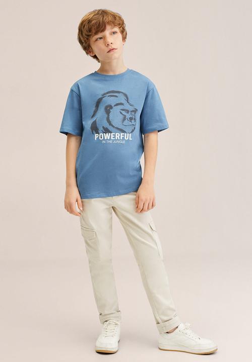 MANGO - T-shirt wild - medium blue
