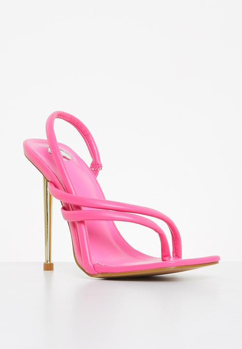 Footwork - Pluto barely there stiletto heel - pink