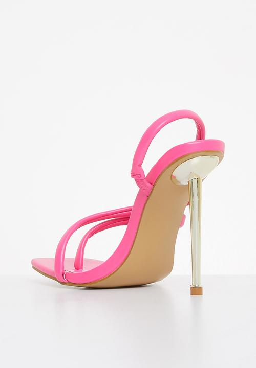 Footwork - Pluto barely there stiletto heel - pink