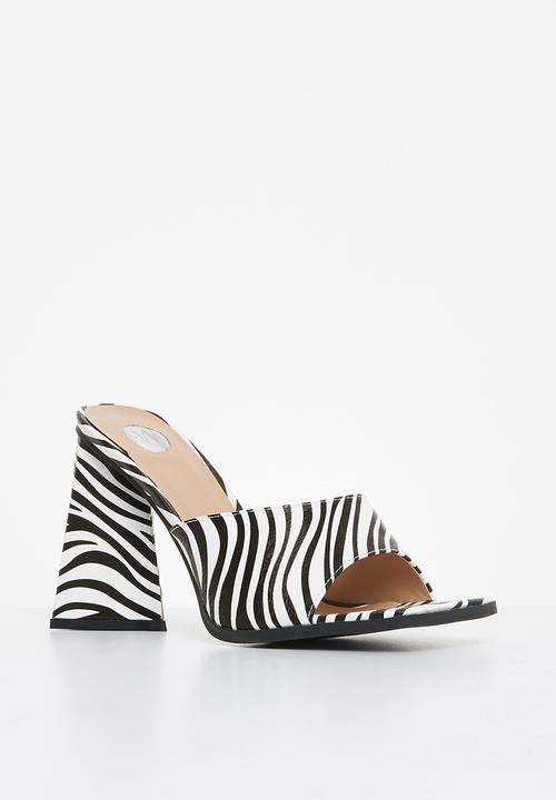 Footwork - Debora block mule heel - zebra