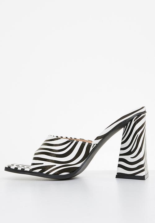 Footwork - Debora block mule heel - zebra