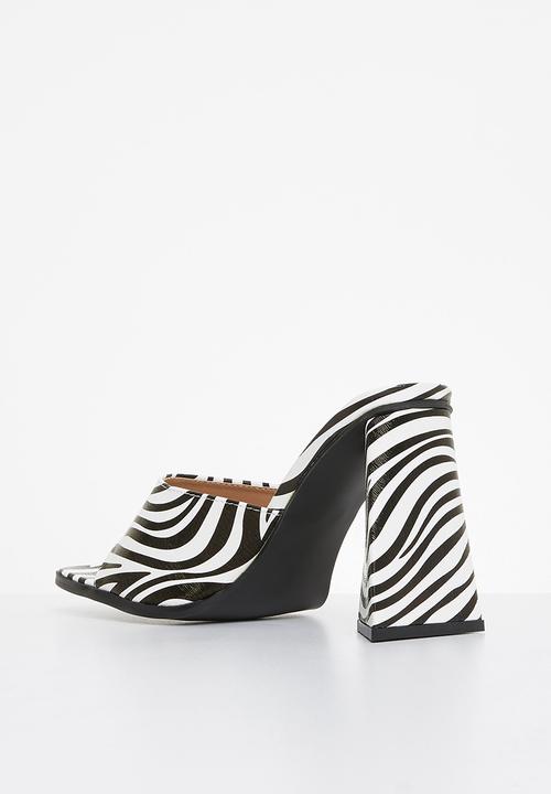 Footwork - Debora block mule heel - zebra