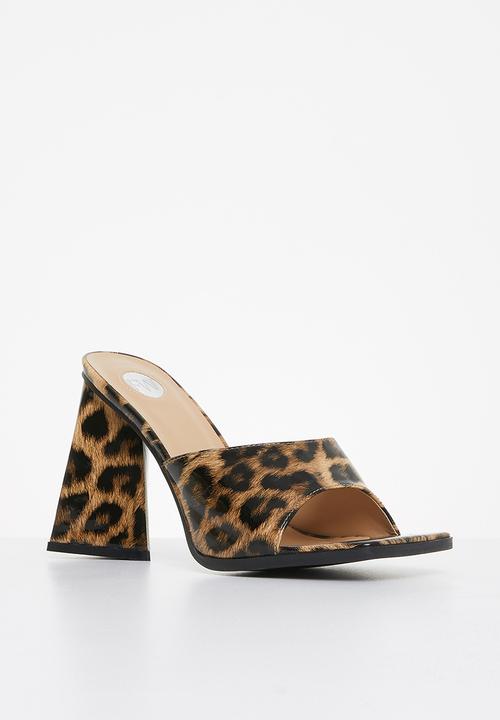 Footwork - Debora block mule heel - leopard