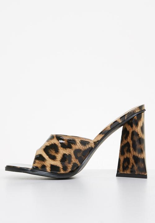 Footwork - Debora block mule heel - leopard