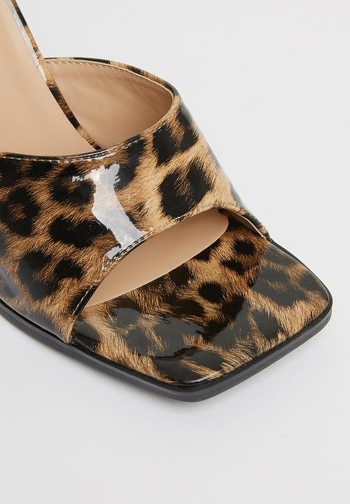 Footwork - Debora block mule heel - leopard