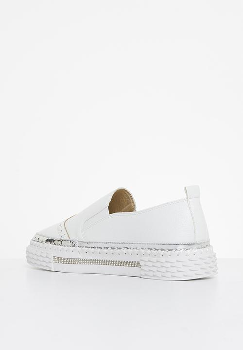 Footwork - Lally diamante slip-on - white
