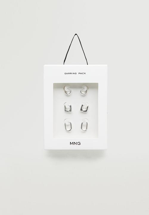 MANGO - Mixed earring set - silver