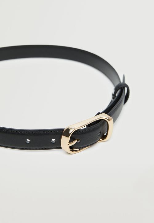 MANGO - Metal buckle belt - black