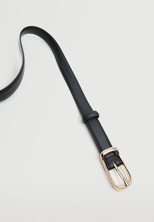MANGO - Metal buckle belt - black