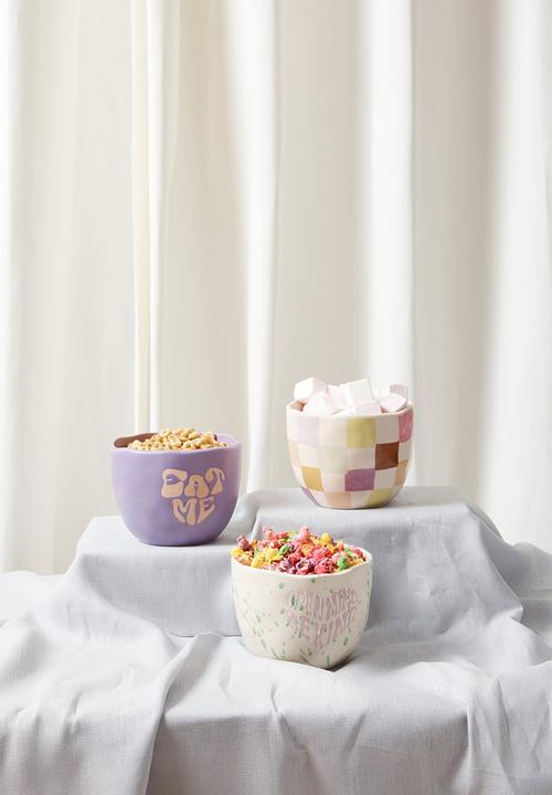Typo - Chill out bowl - eat me purple splatter
