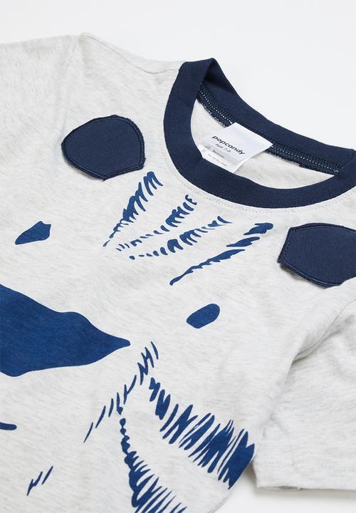 Pop Candy - Boys tee & shorts set - grey & navy