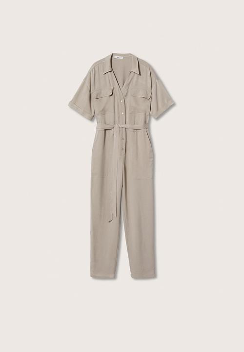 MANGO - One-piece suit utility - light pastel grey