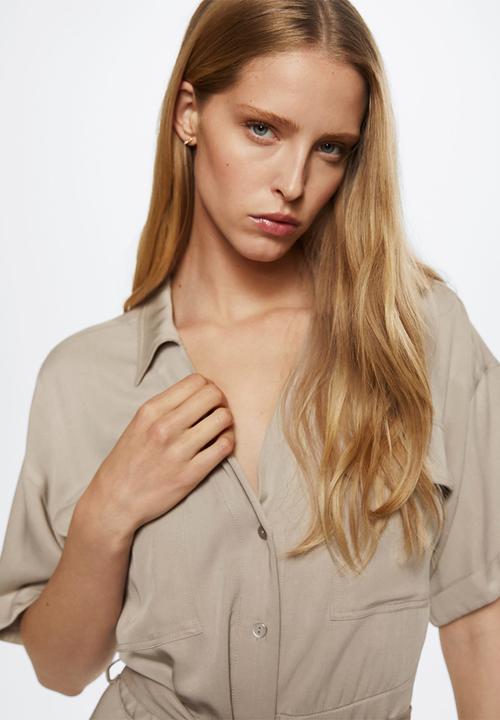 MANGO - One-piece suit utility - light pastel grey
