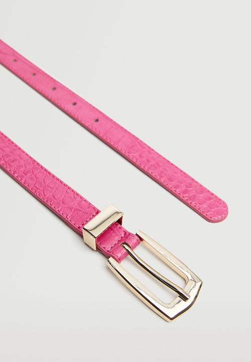 MANGO - Metal buckle belt - fuschia