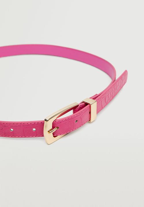 MANGO - Metal buckle belt - fuschia