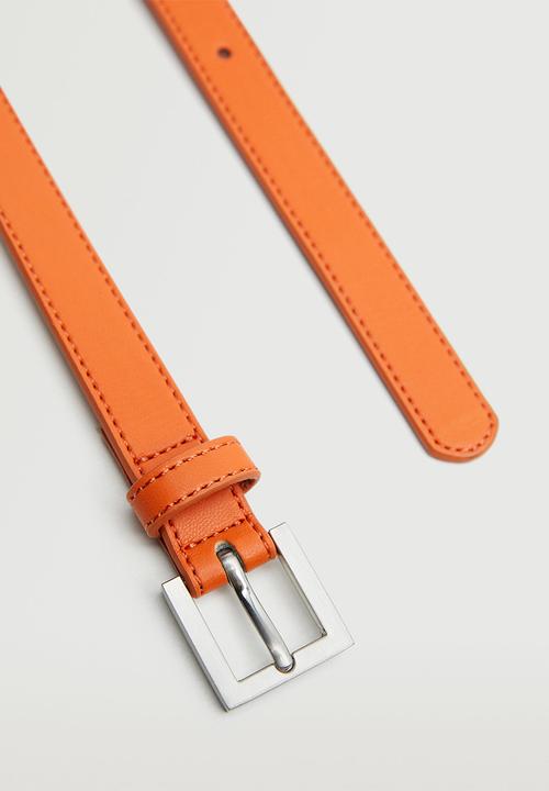 MANGO - Metal buckle belt - orange