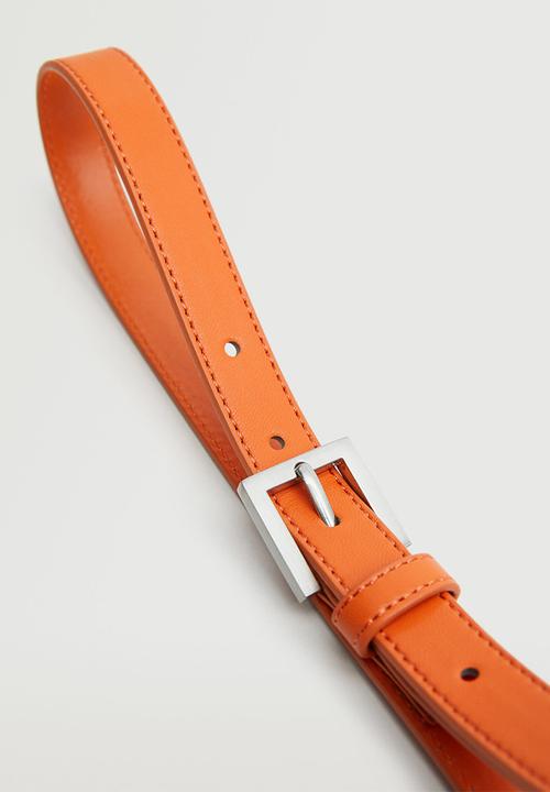 MANGO - Metal buckle belt - orange