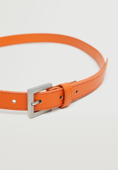 MANGO - Metal buckle belt - orange