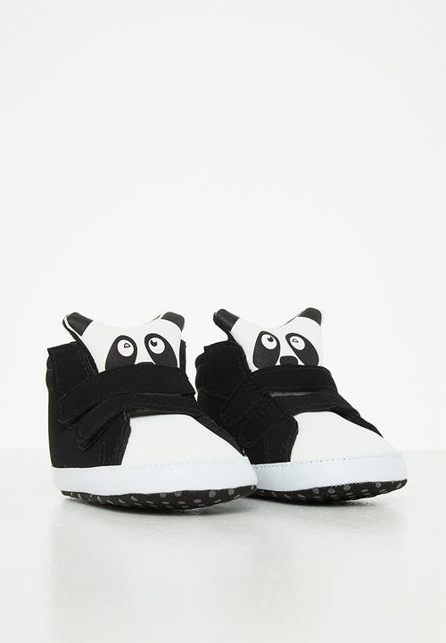 Pop Candy - Baby panda booties - black & white
