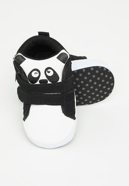 Pop Candy - Baby panda booties - black & white