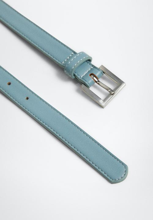 MANGO - Metal buckle belt - blue