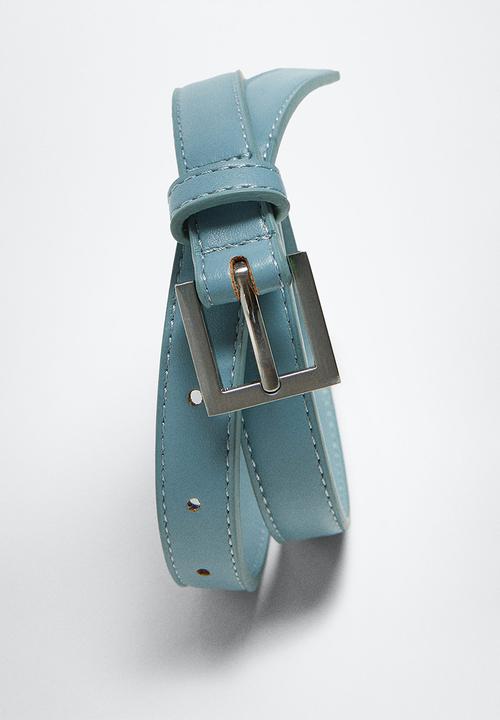 MANGO - Metal buckle belt - blue