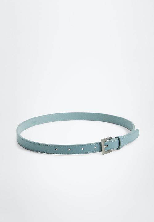 MANGO - Metal buckle belt - blue