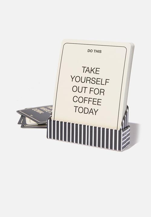 Typo - Small affirmation cards - black self care instructions