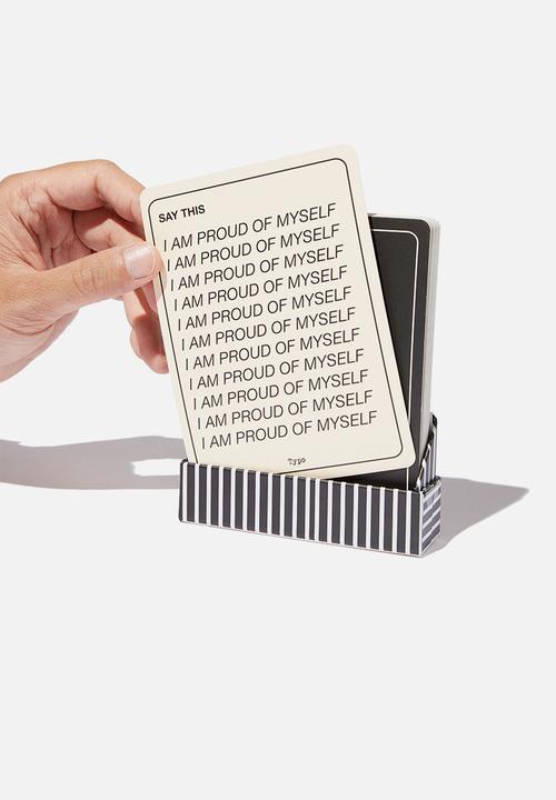Typo - Small affirmation cards - black self care instructions