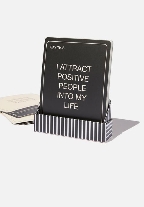 Typo - Small affirmation cards - black self care instructions