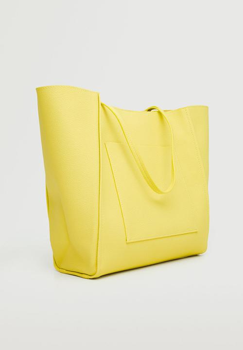 MANGO - Pocket shopper bag - yellow