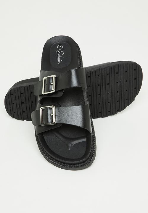 Seduction - Two strap buckle slide - black