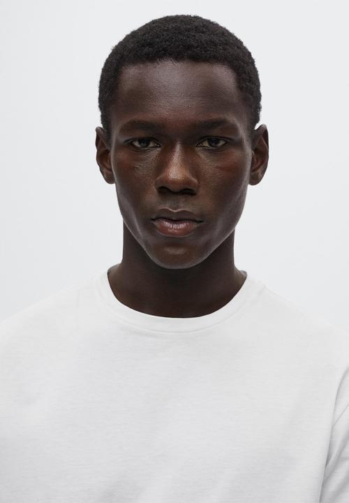 MANGO - Bellow mercerized regular-fit tee - white