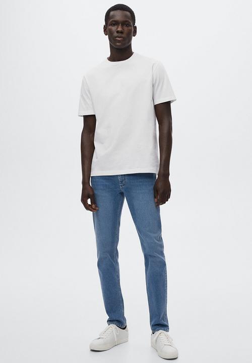 MANGO - Bellow mercerized regular-fit tee - white
