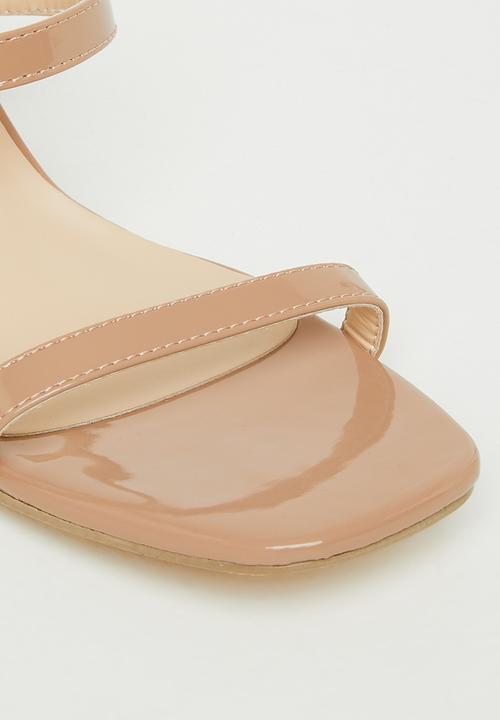 Seduction - Barely there block heel mule - taupe