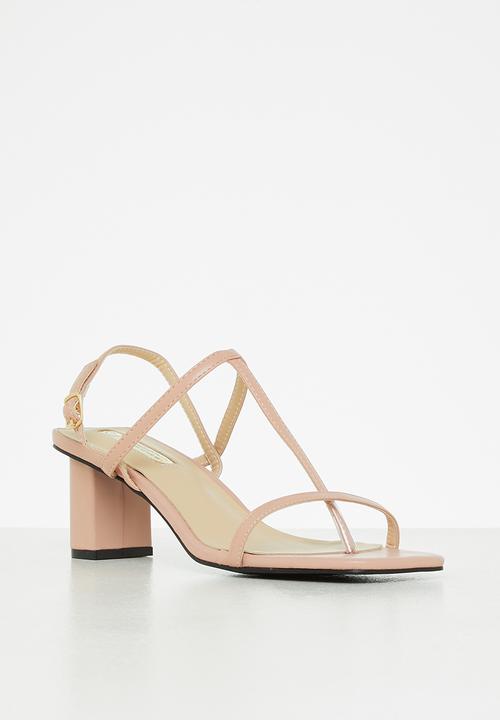 Seduction - Barely there slingback block heel - plush mink