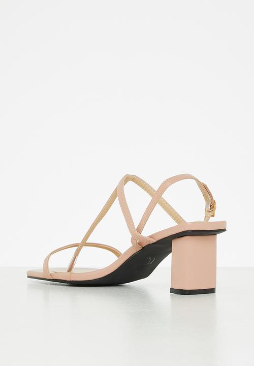 Seduction - Barely there slingback block heel - plush mink