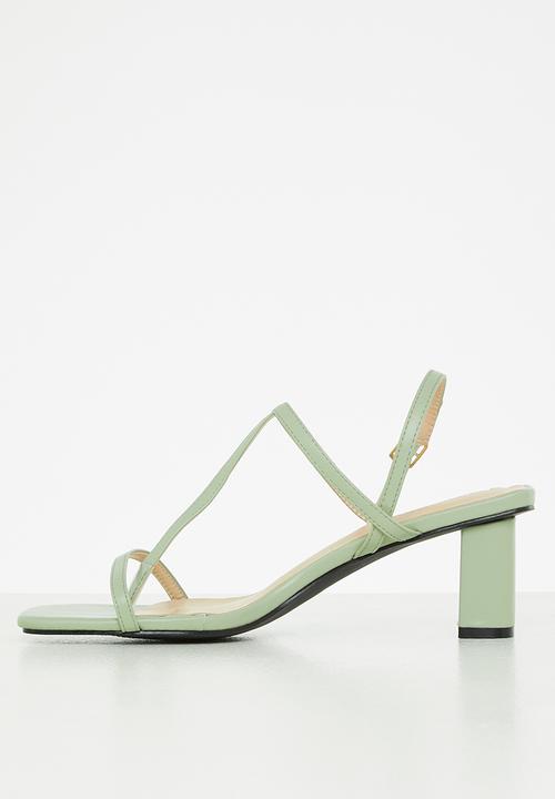 Seduction - Barely there slingback block heel - sage