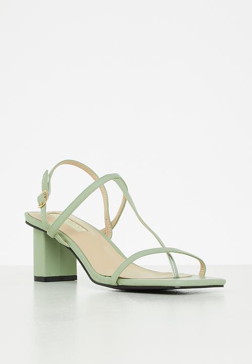Seduction - Barely there slingback block heel - sage