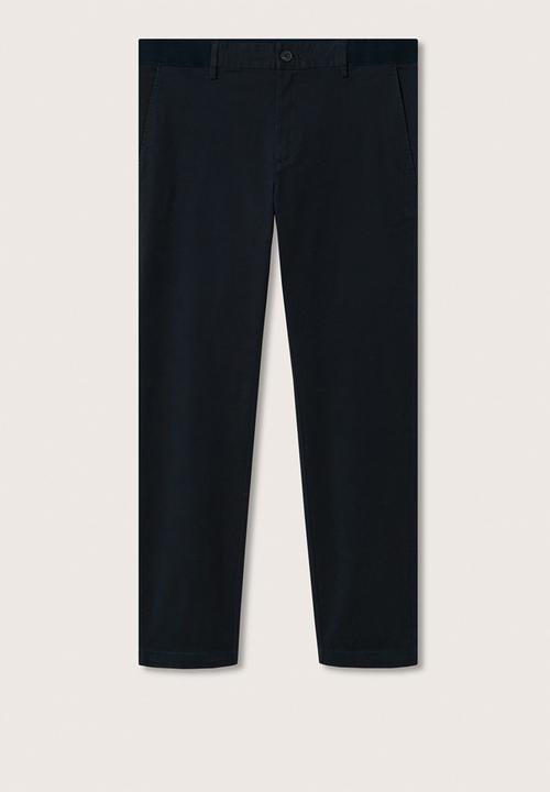 MANGO - Prato cotton tapered crop pants - dark navy