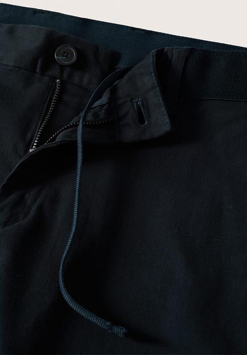MANGO - Prato cotton tapered crop pants - dark navy