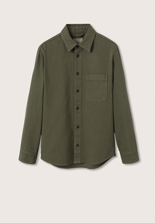 MANGO - Jazz pocket denim shirt - green