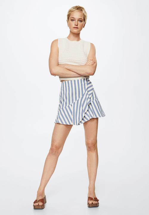 MANGO - Skirt zebri - medium blue