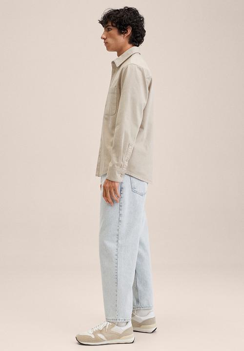 MANGO - Jazz pocket denim shirt - beige