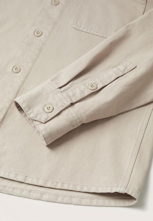 MANGO - Jazz pocket denim shirt - beige