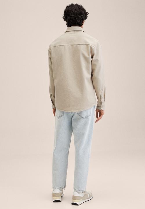MANGO - Jazz pocket denim shirt - beige
