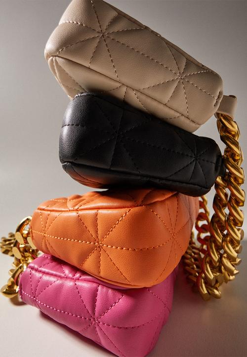 MANGO - Quilted chain bag - orange